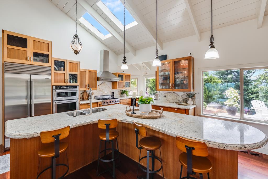 1501 Hidden Valley Road Soquel, CA 95073 - Photo 6 of 61 a kitchen with stainless steel appliances granite countertop a sink and a refrigerator