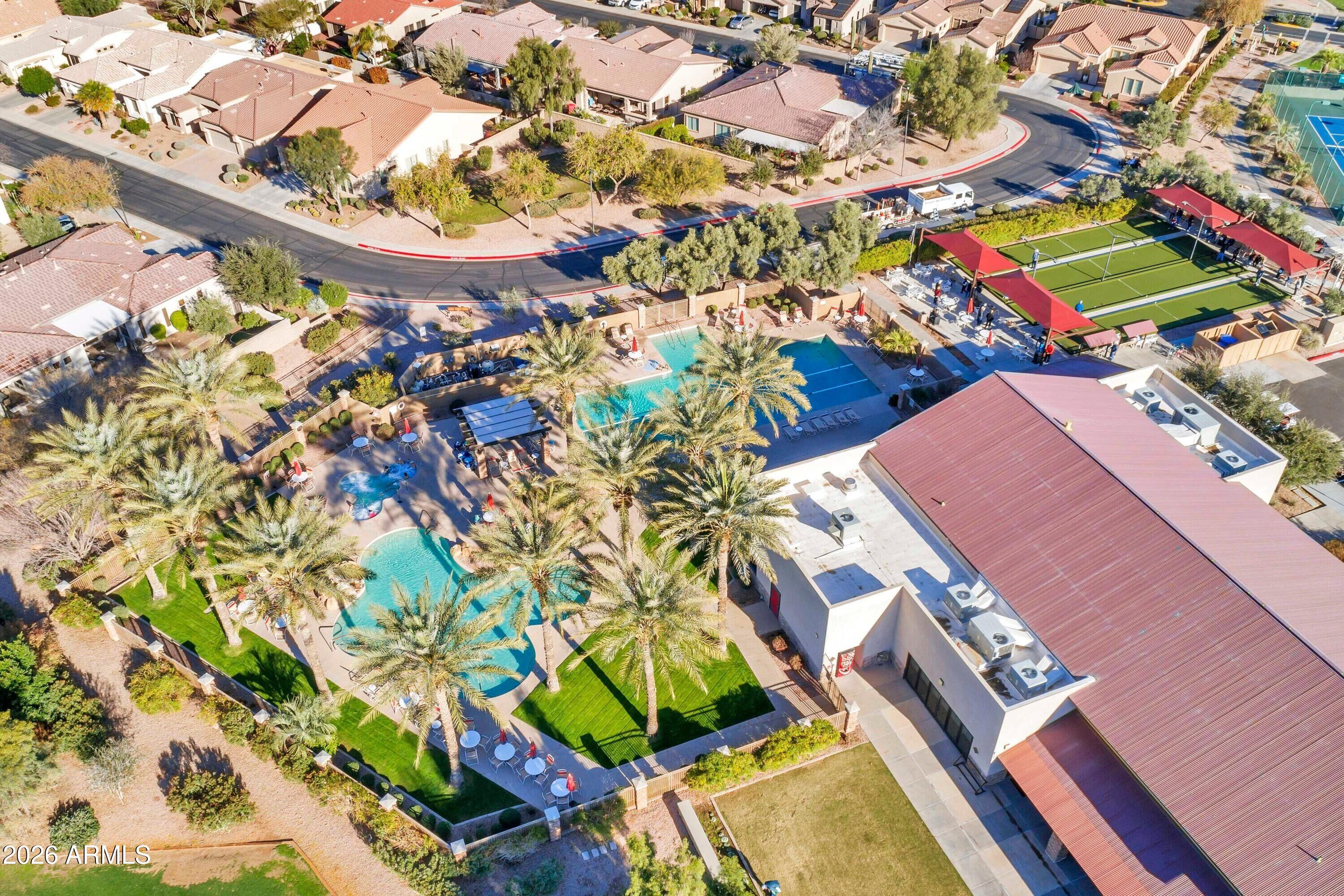 5291 South Sugarberry Court Gilbert, AZ 85298 - Photo 66 of 67 an aerial view of residential houses with outdoor space