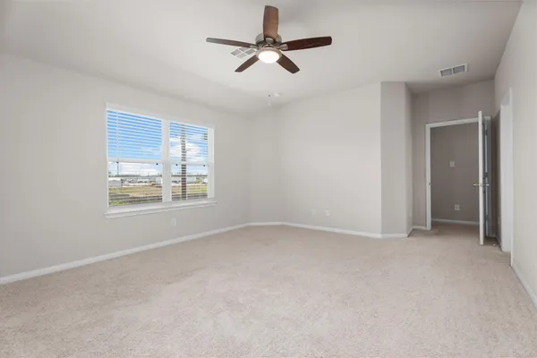 an empty room with a window