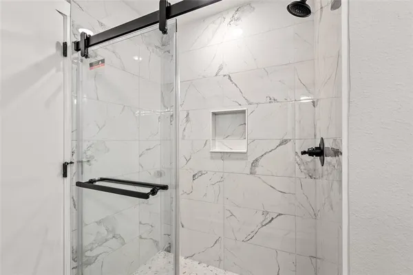 a bathroom with a shower