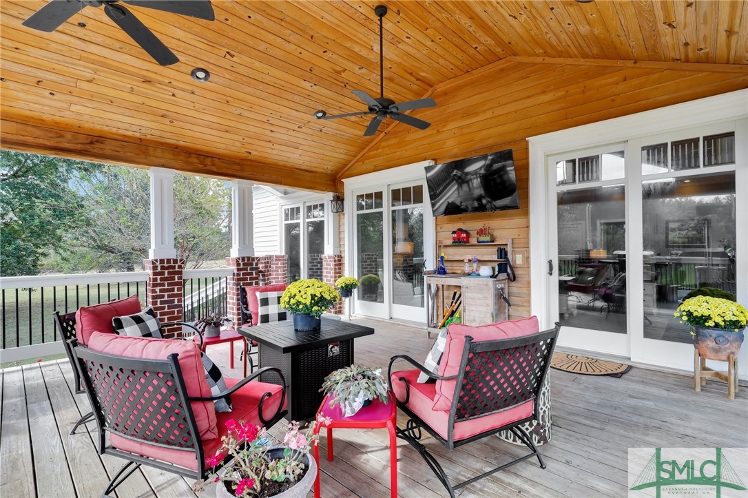 980 Bernard Smith Road Statesboro, GA 30461 - Photo 26 of 49 Gorgeous back porch w/ wood ceiling