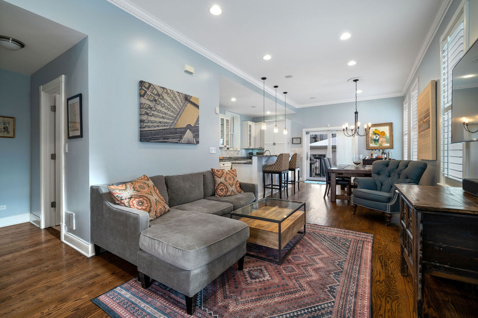 1213 North Paulina Street Chicago, IL 60622 - Photo 6 of 40 a living room with furniture and wooden floor