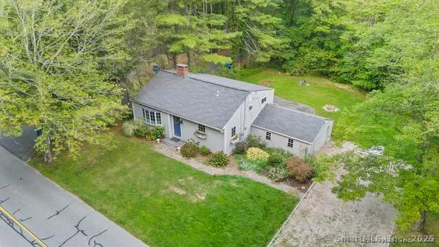 an aerial view of a house