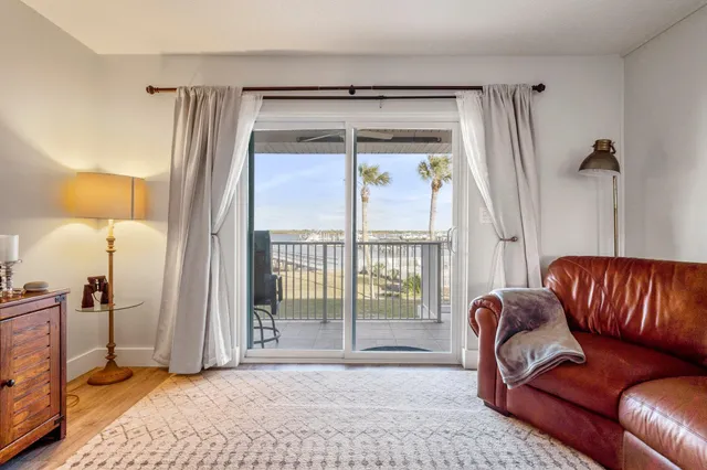 a living room with a couch and a table