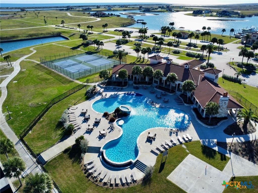 159 Chateau Way Port Port O'Connor, TX 77982 - Photo 12 of 40 an aerial view of a pool patio swimming pool and outdoor seating