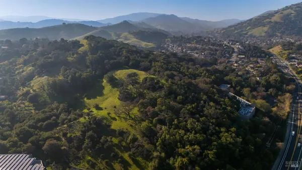 a view of city and mountain