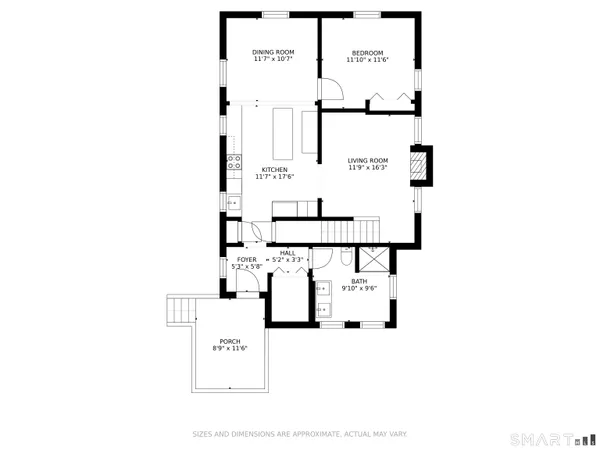 a picture of a bench in front of a wall