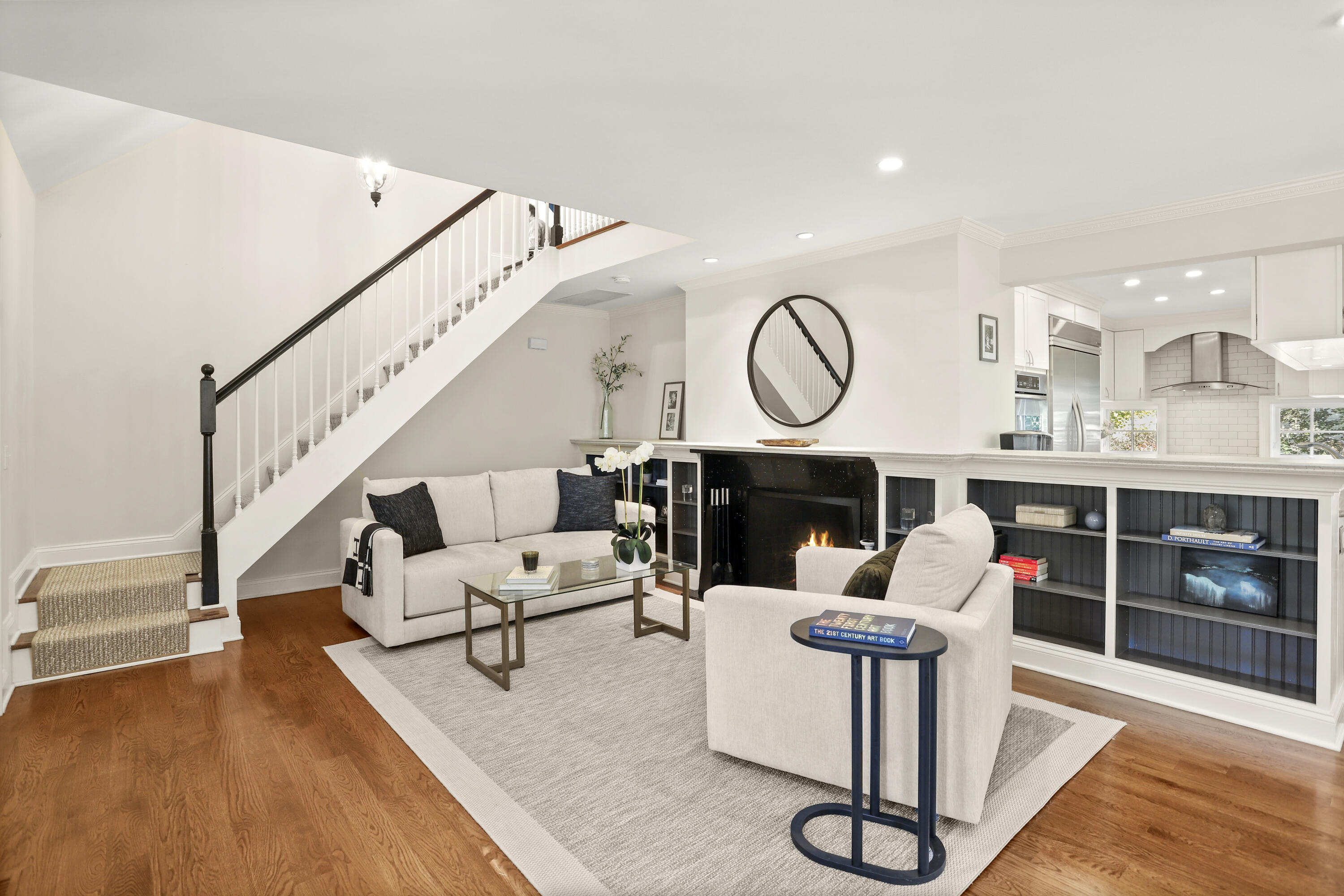 5 Laforge Road Darien, CT 06820 - Photo 2 of 24 a living room with fireplace furniture and a rug