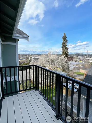 a view of city from a balcony