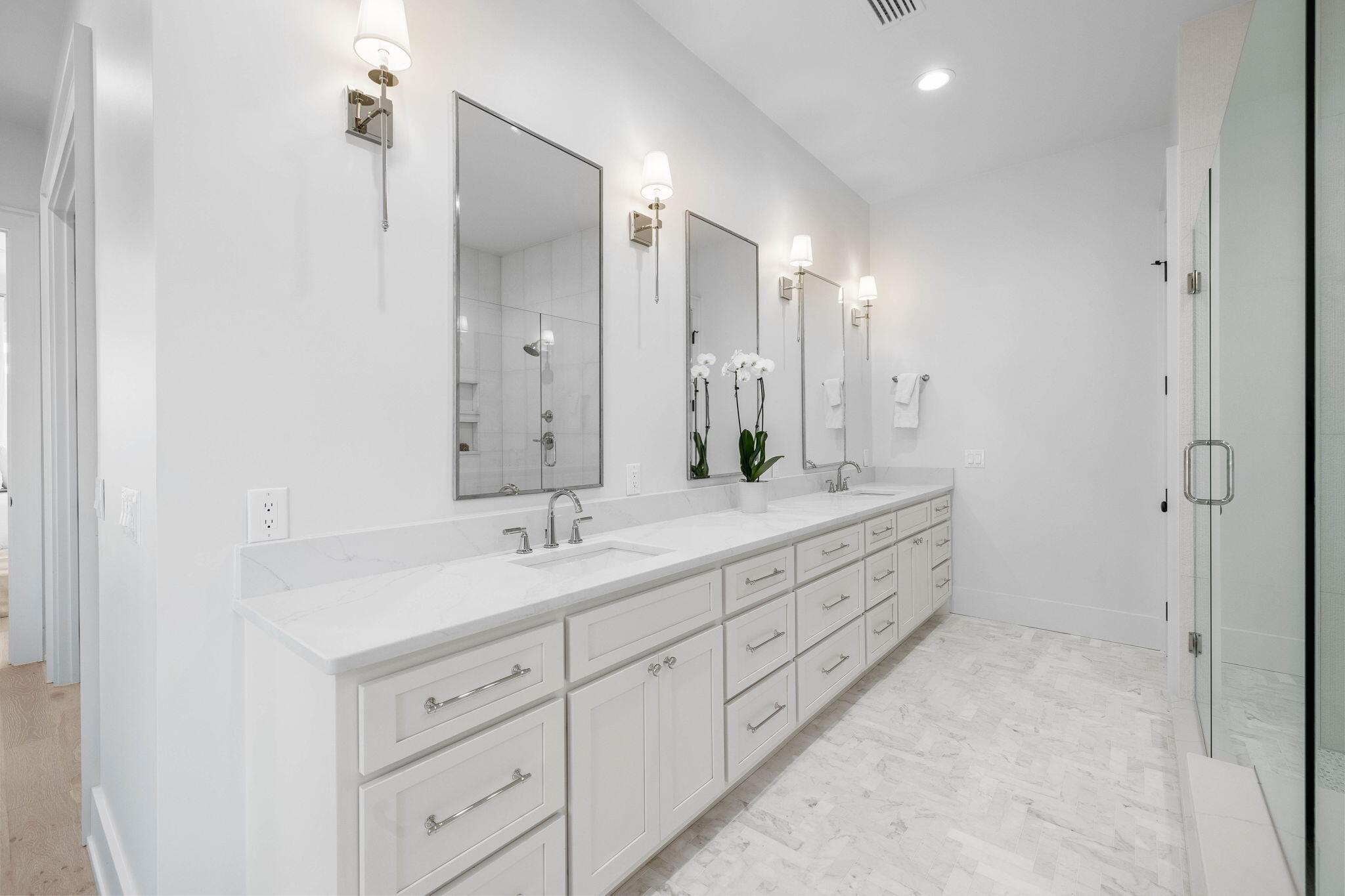 8069 East County Highway 30A Inlet Beach, FL 32461 - Photo 43 of 119 a spacious bathroom with a double vanity sink mirror and double