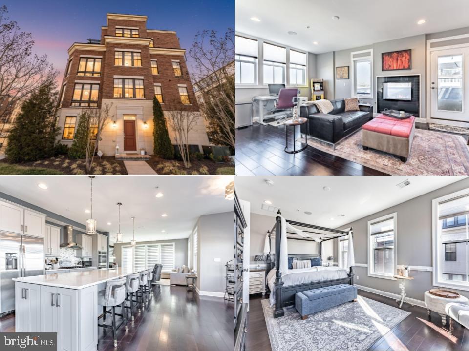 a living room with lots of furniture and view of kitchen