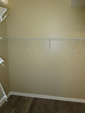 a view of small space with racks on the wall
