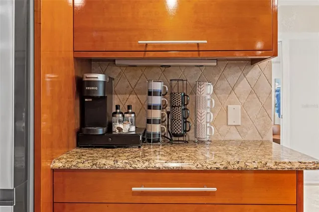 a view of granite countertop kitchen counter top a potted plant