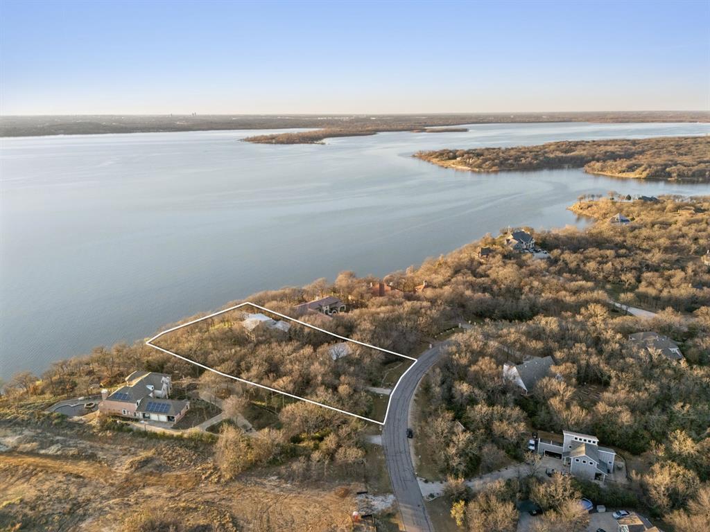 540 Diamond Point Drive Oak Point, TX 75068 - Photo 26 of 27 Aerial view of property's location with property boundaries highlighted and a nearby body of water