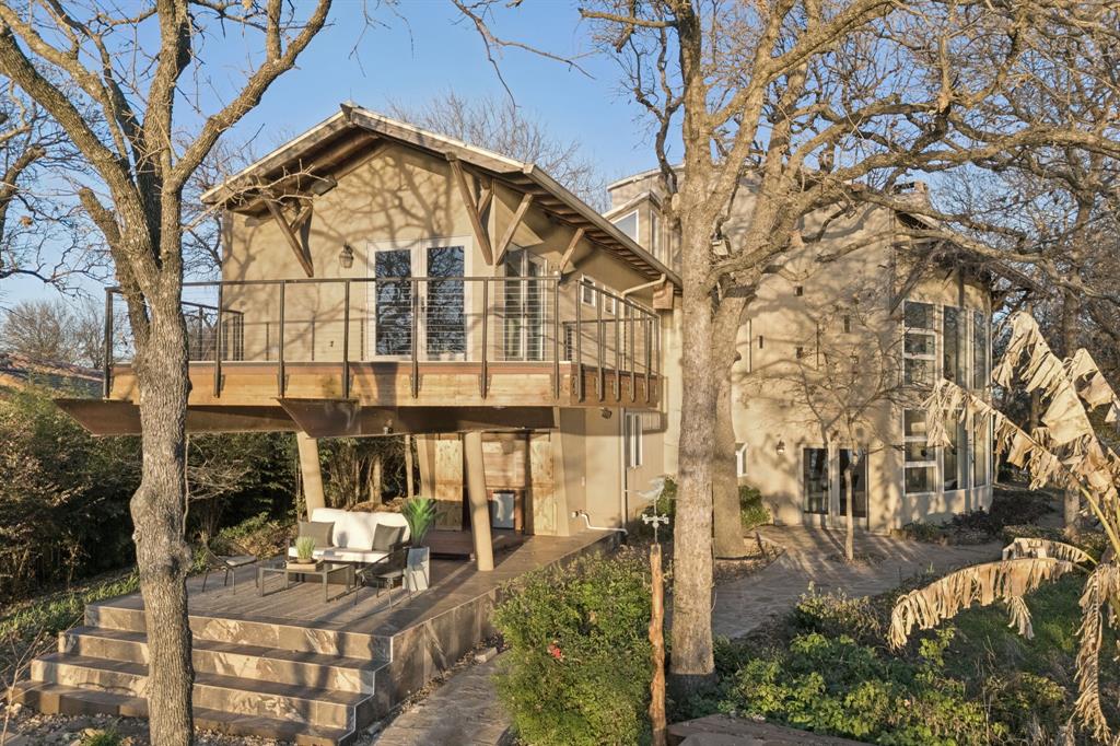 540 Diamond Point Drive Oak Point, TX 75068 - Photo 7 of 27 Rear view of house featuring stucco siding and a patio area