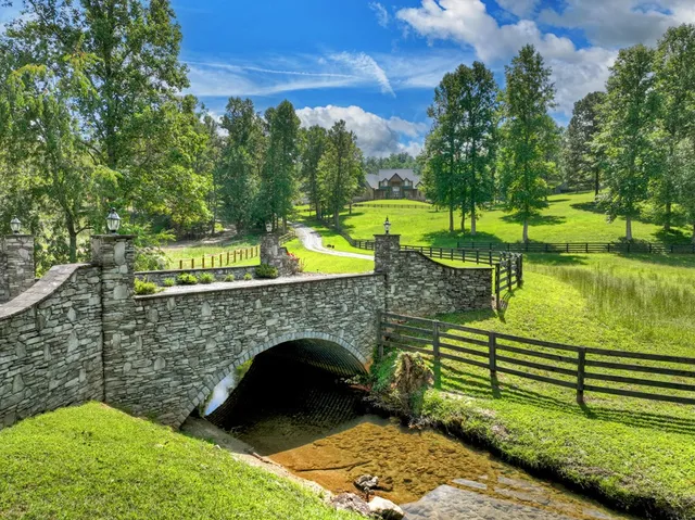 a view of a garden with wooden fence