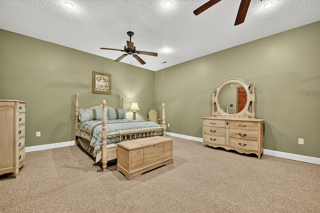 280 Star Creek Crossing Morganton, GA 30560 - Photo 66 of 100 a bedroom with a bed and a chandelier