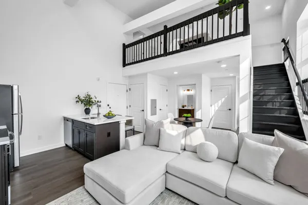 a living room with furniture