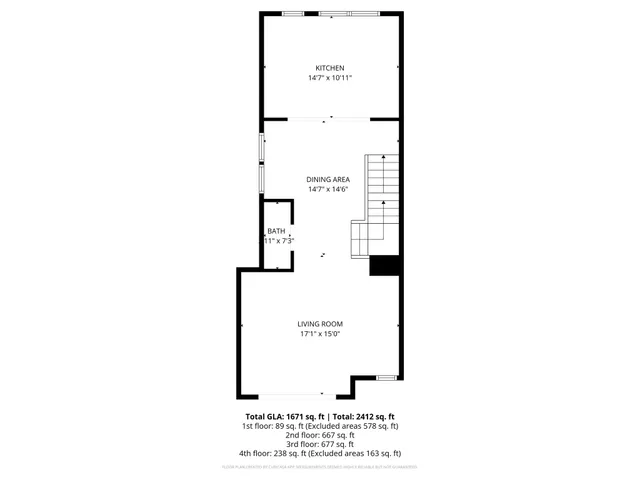 a picture of a bench in a white building