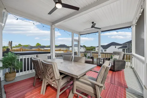 a view of a patio with couches