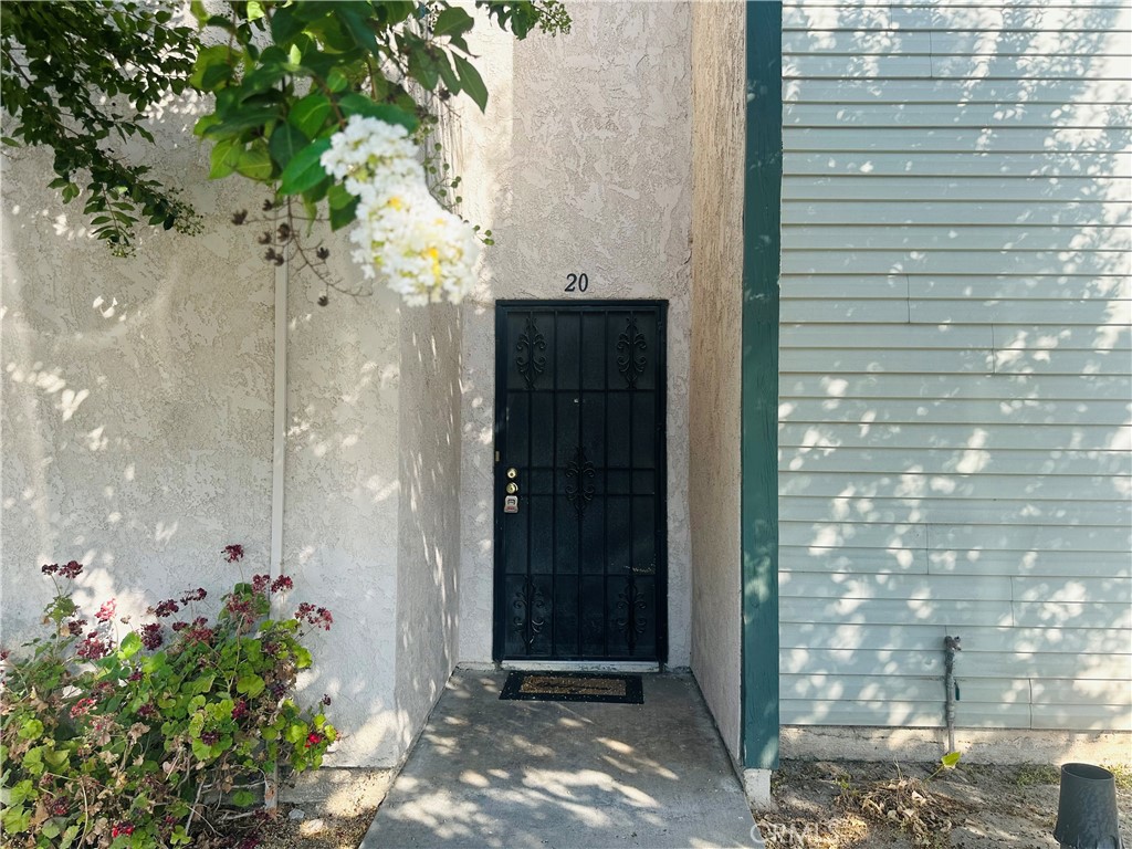 a view of a wooden door
