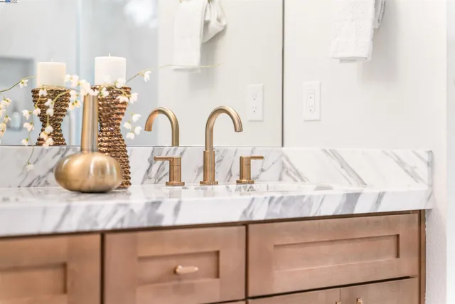 a white bath tub sitting in a bathroom