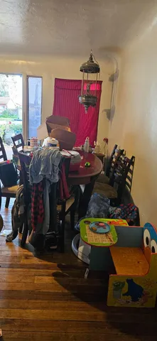 a room with furniture and a fireplace