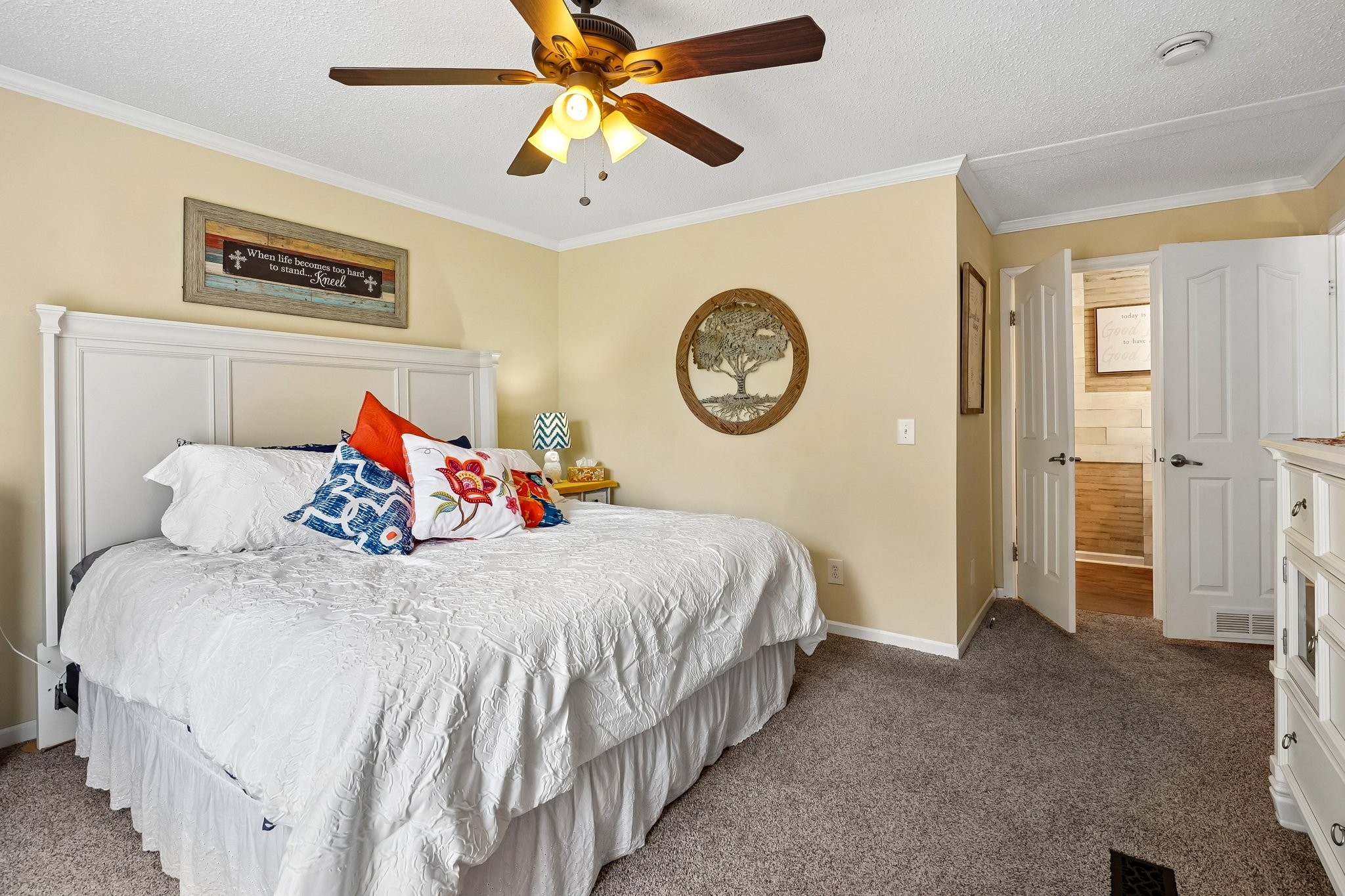 4844 Coleman Hill Road Rockvale, TN 37153 - Photo 33 of 66 a bedroom with a bed and a chandelier