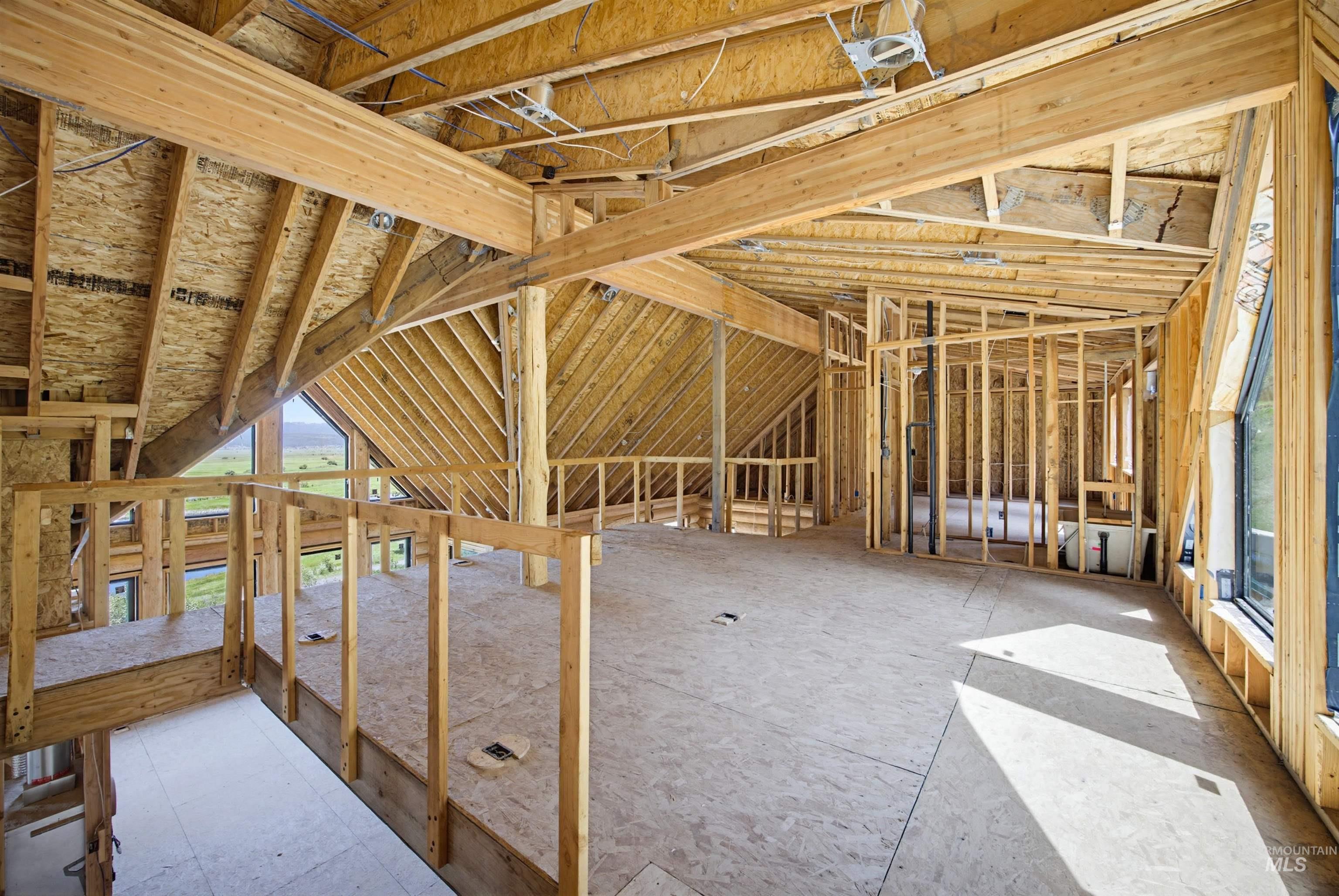3322 Big Creek Road New Meadows, ID 83654 - Photo 36 of 50 Expansive interior framing showcasing exposed timber beams
