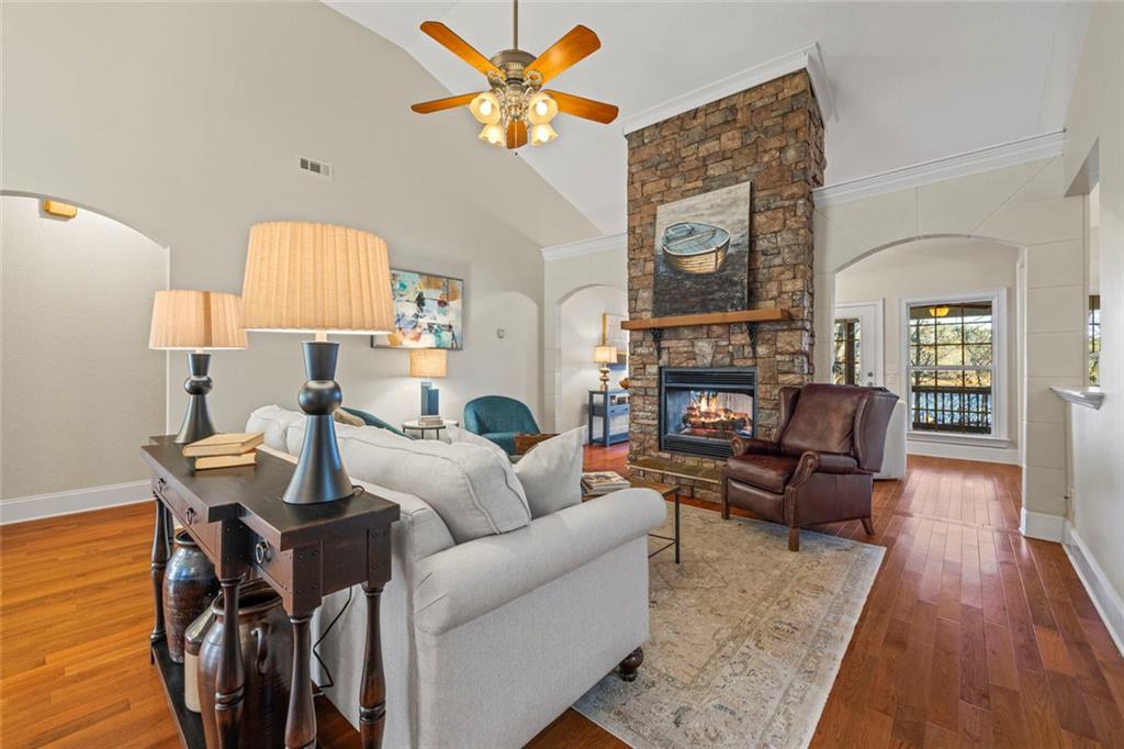 80 Hardy Farms Point Martin, GA 30557 - Photo 18 of 84 a living room with fireplace furniture and a wooden floor