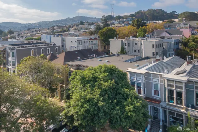 a view of a city that has tall buildings