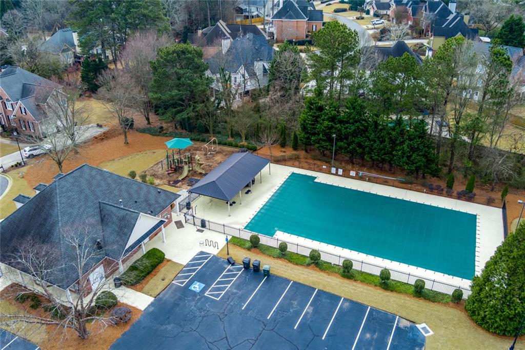 2018 Cockrell Pointe Northwest Kennesaw, GA 30152 - Photo 45 of 51 an aerial view of a house with a yard