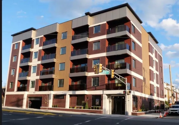 a view of a building with a window