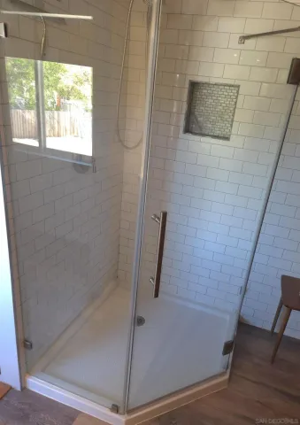 a bathroom with a shower