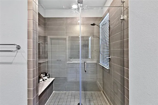 a bathroom with a shower