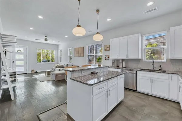 a kitchen with counter space and a sink
