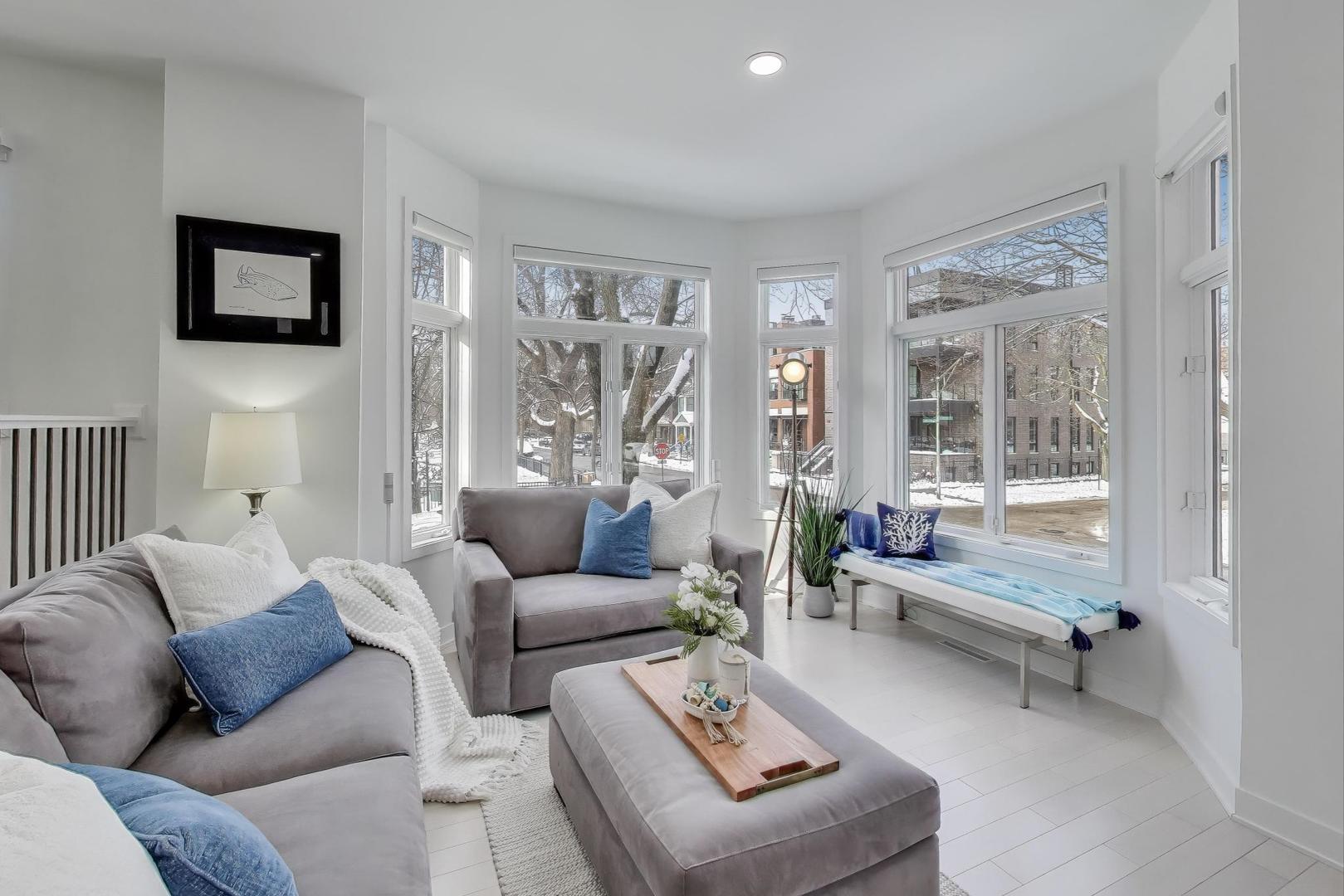 1459 West Wrightwood Avenue, Unit 1459 Chicago, IL 60614 - Photo 9 of 40 a living room with furniture and a large window