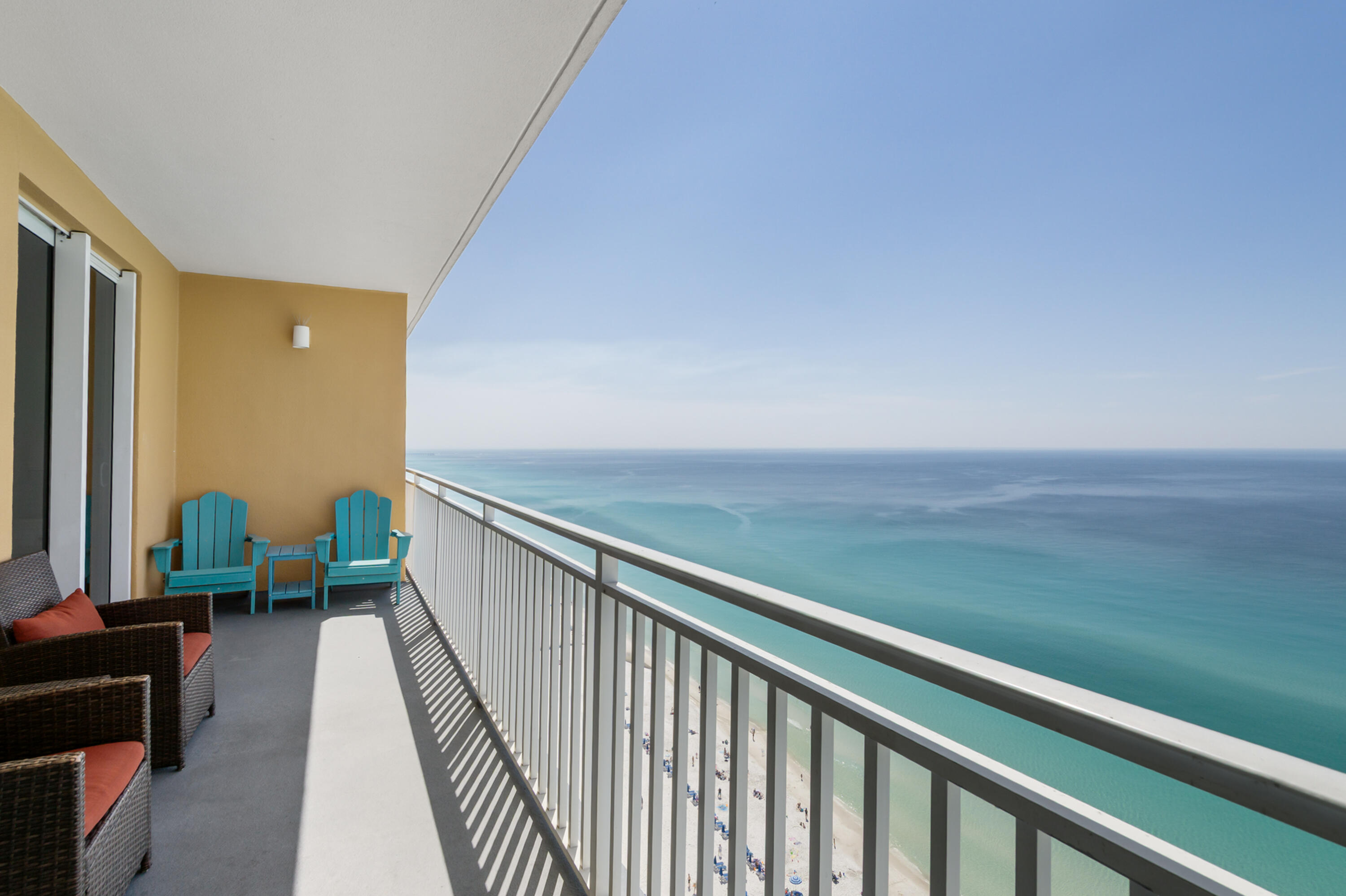 17739 Front Beach Road, Unit 1902W Panama City Beach, FL 32413 - Photo 7 of 54 a view of balcony with couch