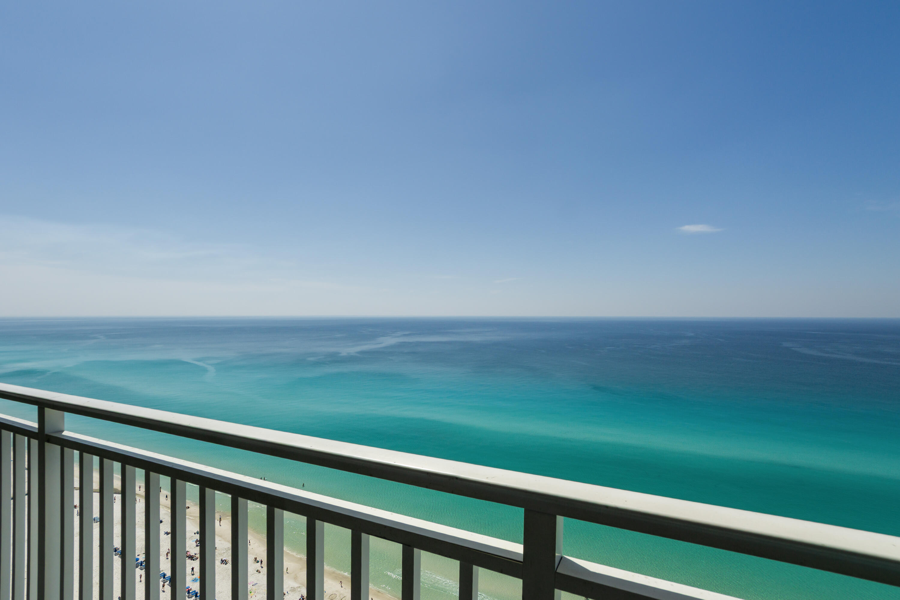 17739 Front Beach Road, Unit 1902W Panama City Beach, FL 32413 - Photo 8 of 54 a balcony with an ocean view