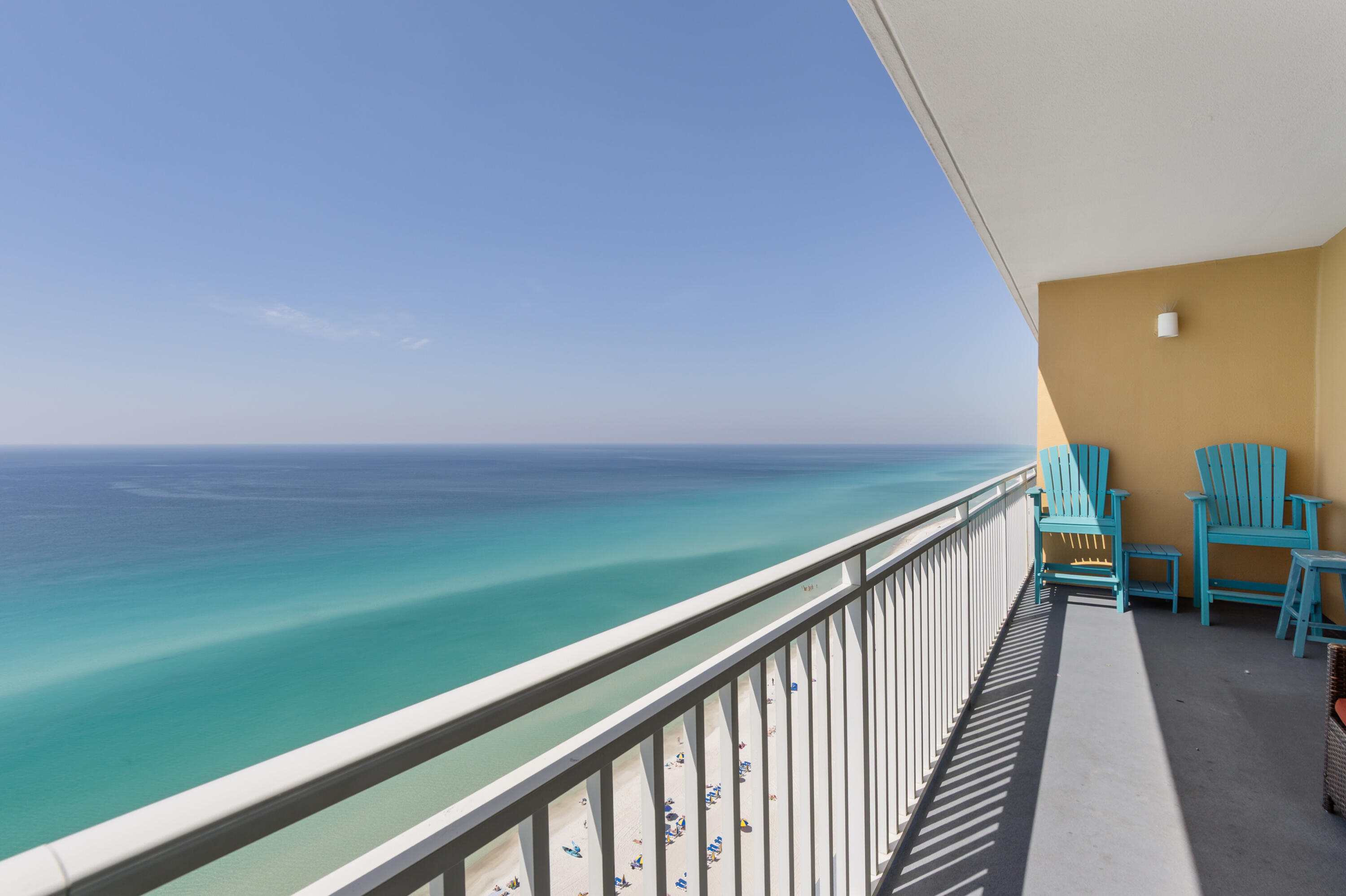 17739 Front Beach Road, Unit 1902W Panama City Beach, FL 32413 - Photo 9 of 54 a view of balcony with furniture