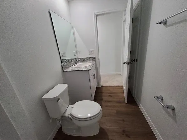 wooden floor in a bathroom