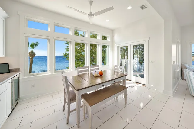 a living room with large windows