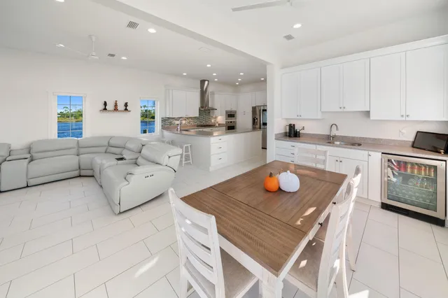 a bedroom with furniture and a bed