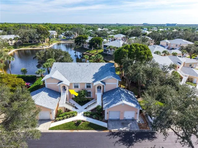 an aerial view of a house with a garden