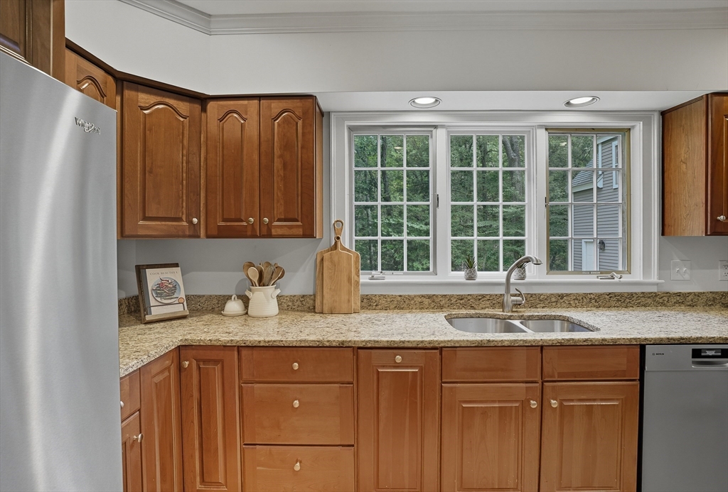 16 Priest Road Berlin, MA 01503 - Photo 12 of 42 a kitchen with granite countertop cabinets sink and window