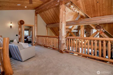 a view of livingroom with furniture and stairs
