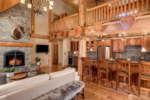 a view of a chairs and tables in patio