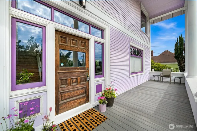 a front view of a house with a porch