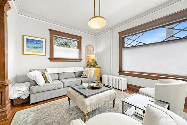 a living room with furniture