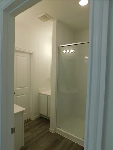 a bathroom with a shower
